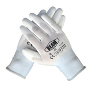 ถุงมือไนล่อนเคลือบพียู สีขาว ไซส์ L ASGUARD