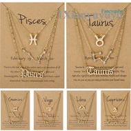 BN 3Pcs/Set Cardboard Star Zodiac Sign Pendant 12 Constellation Charm Gold Necklace Aries Cancer Leo