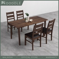 [FREE Shipping] Wooddle Aslan 4 People / 6 People Seater Solid Wood Dining Set with 1 Table & Chairs