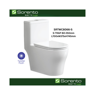 SRTWC8066-S SORENTO TWISTER FLUSHING ONE PIECE WATER CLOSET S-TRAP 250MM - TOILET BOWL