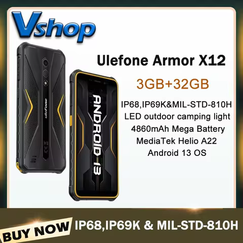 Ulefone Armor X12 Rugged Phone 3GB+32GB IP68 / IP69K 5.45'' Android 13 MediaTek Helio A22 4860mAh 4G