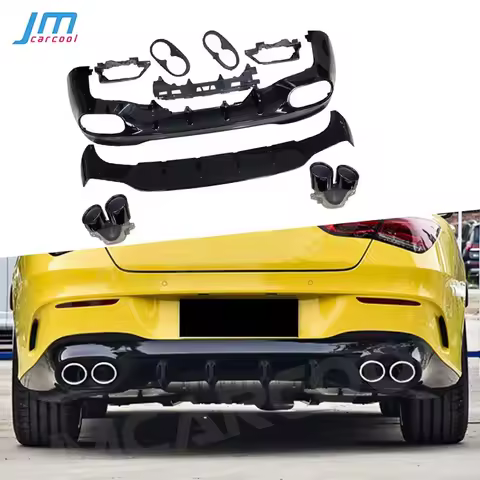 ABS Car Rear Bumper Lip Diffuser with Exhaust Tips For Mercedes Benz W118 C118 CLA180 CLA200 CLA250 