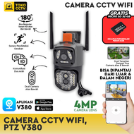 Camera CCTV WIFI PTZ Dual Camera 4 MP , CCTV Outdoor Waterproof