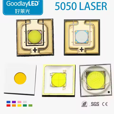 10PCS 5050 High-brightness 20W Laser White Surround High-power LED Lamp Beads Stage Light Flashlight