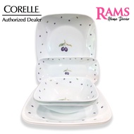 Corelle 6 Pcs Vitrelle Tempered Glass Square Dinner Set / Fish Plate / Dinner Plate / Cereal Bowl / 