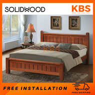 (FREE Installation+Shipping) KBS Fidellia FULL SOLID WOOD Bed Frame / Katil Kayu / Single / Super Single / Queen / King Saiz / Oak or Walnut Color