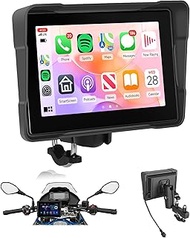 Motorcycle Carplay Screen, Rimoody Wireless Apple CarPlay & Android Auto with Design Mount 5" Waterp