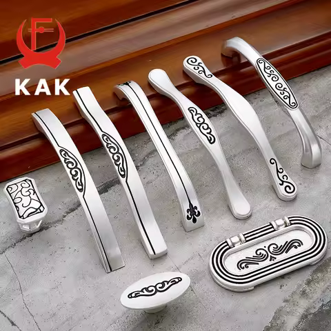 KAK Modern Slotted Solid Zinc Alloy Handles 96mm 128mm Kitchen Cabinet Handles Cupboard Drawer Knobs