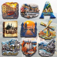 1pc Resin Refrigerator Magnet, Poland, Austria, Czech Landmarks Of Krakow, Hallstatt, Prague, Travel