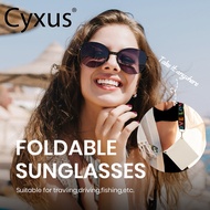 Cyxus Folding Sunglasses Men Women Metal Round Frame Ultra Light UV400 Outdoor  Sunglasses 1108