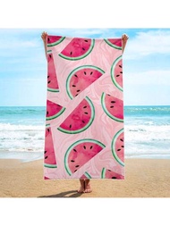 1條大型西瓜沙灘巾,度假必備品,游泳池毛巾,成人女性和男性的沙灘必需品,適用於露營、節日禮物
