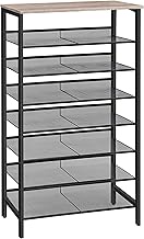 HOOBRO 8-Tier Shoe Rack, Large Capacity Shoe Shelf, Stable and Sturdy, Shoe Storage Organizer with Flat &amp; Slant Adjustable Metal Shelves, for 21-28 Pairs of Shoes, Space Saver, Sturdy BG18XJ01