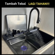 [Tambah Tebal] Kitchen Waterfall Sink SUS304 Stainless Steel Multipurpose Sinki
