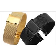 錶帶屋 高級PVD黑色不銹鋼編織帶米蘭鋼帶  完全代用 男錶 ZenWatch 2