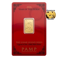 5g Pamp Suisse 2026 Year of the Horse 9999 Gold Bar, 5 gram