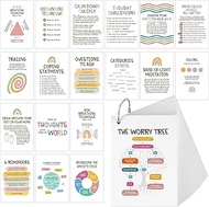 48 Pcs DBT Flashcards Dialectical Behavior Therapy Coping Skills Cards with Binder Rings, Anxiety Co