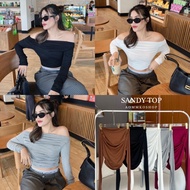 Sandy top Off-Shoulder Long Sleeves Rayon Fabric Stretchable Can Be Worn In Many Ways. Chubby Girls 