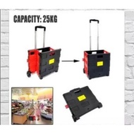 Foldable Shopping Cart Luggage Trolley Portable Storage Box Pack and Roll Car Trunk Storage Load 25k