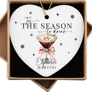Espresso Martini Ornaments Gifts for Espresso Martini Lovers Drinks Espresso Christmas Ornament Red 