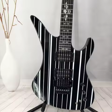 Free Shipping Black Electric Guitar Schecter Synyster Gates Double Tremolo Bridge HH Pickups Christm