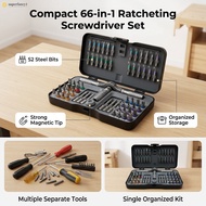 S2 Steel 66in1 Magnetics Ratchet Screwdriver Set 360DualDirection Ergonomic Handle For Home Auto Rep