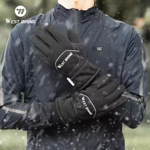 WEST BIKING Waterproof Bike Gloves Winter Warm Touch Screen Cycling Gloves 3M Thinsulate Thermal Spo