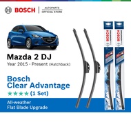Bosch Clear Advantage U Hook Wiper Set for Mazda 2 Hatchback (DJ) (BCA22"/BCA17")