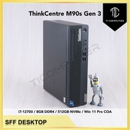Lenovo ThinkCentre M90s Gen 3 SFF Intel i7-12700 8GB RAM 512GB NVMe SSD Win 11 Pro Refurbished Deskt