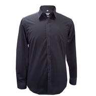 Guy Laroche เสื้อเชิ้ตแขนยาว คอปก สีพื้น ปักโลโก้ ทรง Slim Fit สีกรมท่า รุ่น BAB6254P5NV