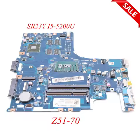 NOKOTION AIWZ0 Z1 LA-C281P Main board for lenovo Z51-70 laptop motherboard R7 M360 DDR3L SR23Y I5-52