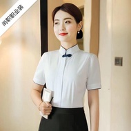 Fan Exciting Recommendation❤️Short Sleeve Ladies Shirt Hotel Catering Jewelry Store Waiter Overalls 