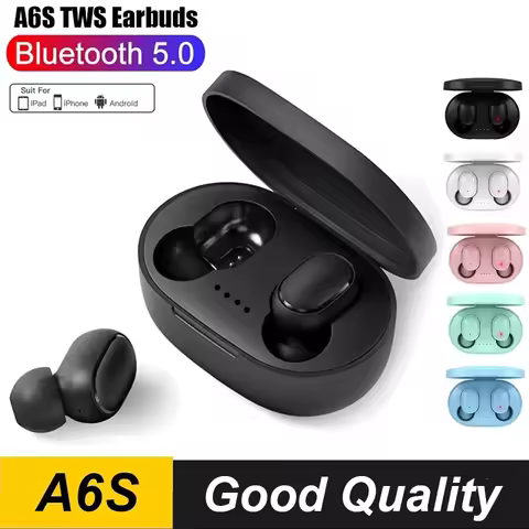 A6S TWS Wireless Headphones Bluetooth Earphone 5.0 Stereo Headset Earbuds with Microphone For iPhone