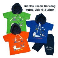"Brave Little Guy" Short Sleeve Hoodie + Jogger Pants Set for Baby Children Ages 3 - 18 months - YUK