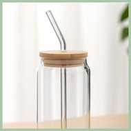 ∧ Transparent glass coke cans water cup beverage bottle with cap and straw juice beer cups