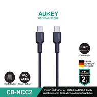 [สำหรับ iPhone 15] AUKEY CB-NCC  สายชาร์จเร็ว Circlet CC 60W Nylon Braided USB-C to USB-C Cable (11.8m) รองรับชาร์จเร็ว 60W สายชาร์จไนล่อนถัก รุ่น CB-NCC1-2