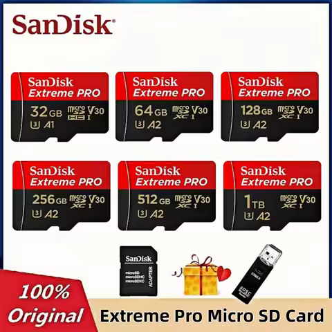 Original SanDisk Extreme PRO 1TB 512GB 256GB 128GB 64GB 32GB MicroSD TF Card 4K Memory Card for Dron