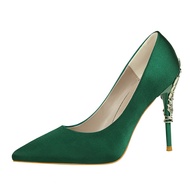 9219-2 Giày Cao Gót BIGTREE Phiên Bản Hàn Quốc Lụa Satin Bọc Gót Gợi Cảm - Hàng Chính Hãng