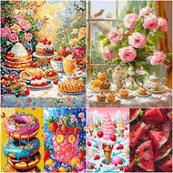 Paint by Numbers With Frame Home Decor Dessert Canvas Painting by Number,Acrylic paint,Wall Art