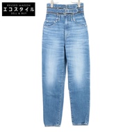 Hysteric Glamour 01183AP12 靛藍色做舊拉鍊腰帶錐形牛仔褲，25碼