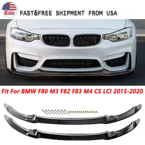 2 Pcs Rhyming Car Front Bumper Lip Splitter Spoiler Guide Plate Fit For BMW F80 M3 F82 F83 M4 CS LCI
