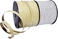 Morex Ribbon 184/9p2-341 Poly Glitter (Value) Ribbon, Gold/Silver