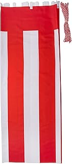 Red and White Curtain KH010-06IN Height 70.9 inches (180 cm) x Length 42.5 inches (1080 cm) (6 Rooms