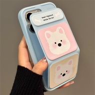 卡通腮红西高地适用苹果16promax手机壳15新款iphone14折叠支架12260514 Cartoon Blush West Highland Phone Case for Apple 16 P