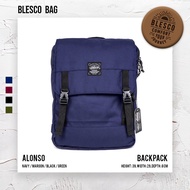 Navy Men's Laptop Backpack - Blesco Alonso