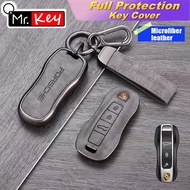 【Mr.Key】Microfiber Leather Key Case For Porsche Macan 911 Panamera Cayenne Tycan Key Accessories