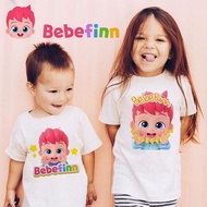 Ready Stock Cool Casual Wear Bebefinn Print Cartoon Kids T-Shirts Baby Boys Girls Top Tees  Children
