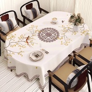 New Chinese oval table mat waterproof oilproof desk coffee table tablecloth  Oval table mat Waterpro