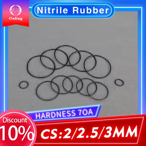 NBR Black Nitrile Rubber O-Ring Seal 70A Thickness CS2/2.5/3mm OD6-50mm Wear resistance Seals O Ring