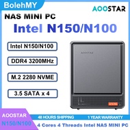 Aoostar WTR PRO 4 BAY NAS Intel 12th Gen N150/N100 DDR4 NVME+4xSATA SSD Dual Lan NAS MINI PC