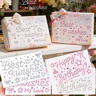 【ready stock】Self‑Adhesive Rhinestone Letter Stickers Happy Birthday Best Wishes Heart Star Design G